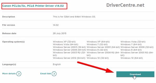 Step 2 - Click Get to begin get Canon CLC1110 driver